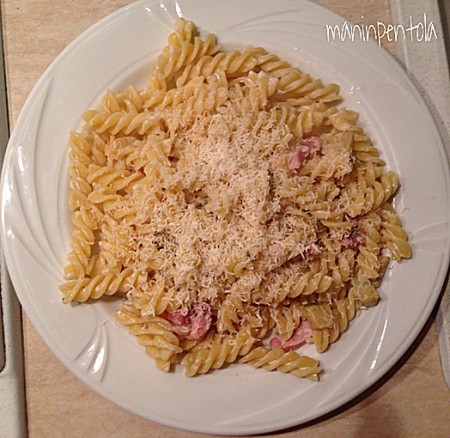 Fusilli zucchine e speck